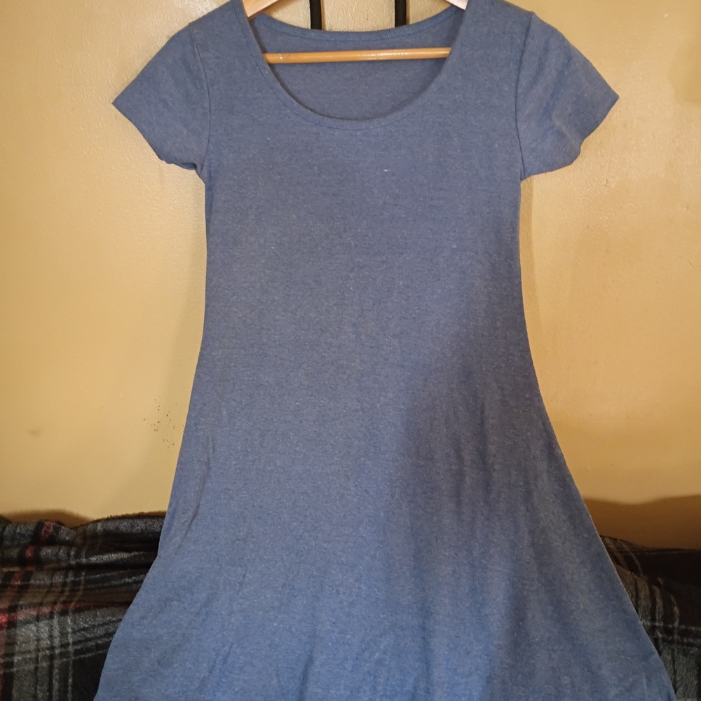 Blue Short Sleeve Dress